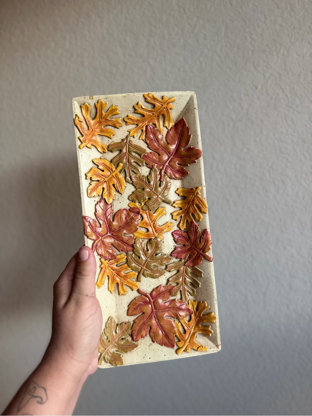 Autumn Leaf Ceramic Trinket Tray - Fall Colors